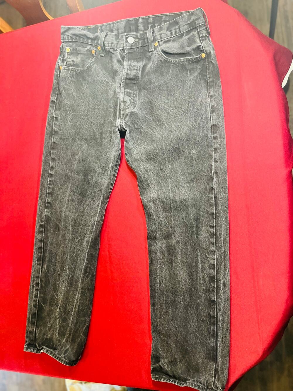 Levi’s 501 Original Fit Jeans Men's W34 L30 Faded Black Stonewash Denim